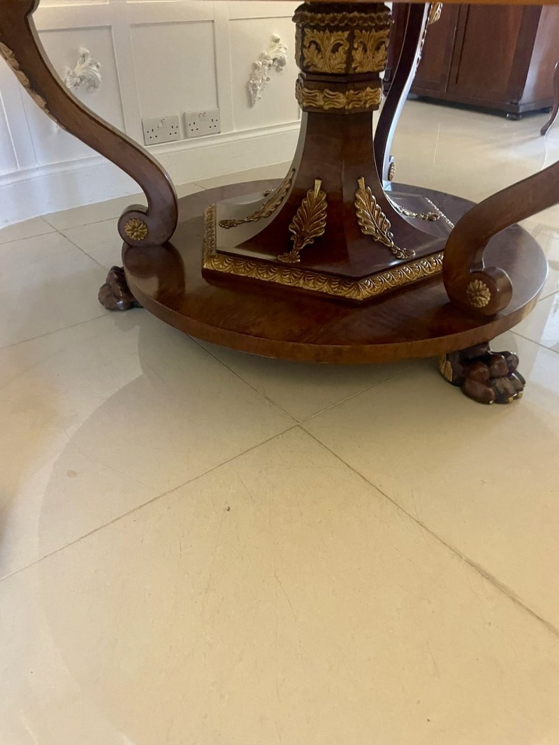 Magnificent Quality 8/10 Seater Antique Burr Walnut Marquetry Inlaid Carved Gilded Centre/Dining Table - Image 9